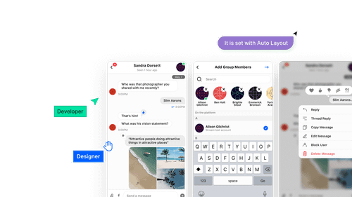 example of the mobile chat ui kit mockup