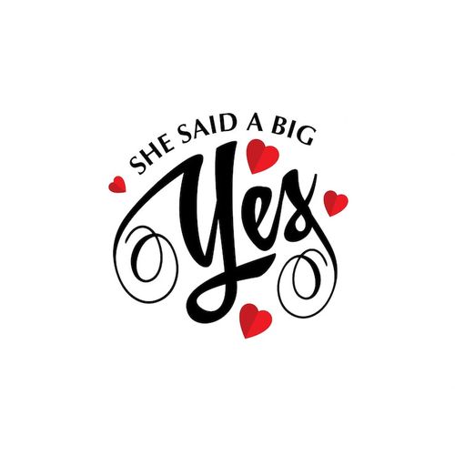 Free Vector she said a big yes