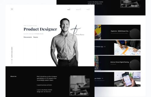 Minimal Portfolio for Product Designer  - Free Figma Template