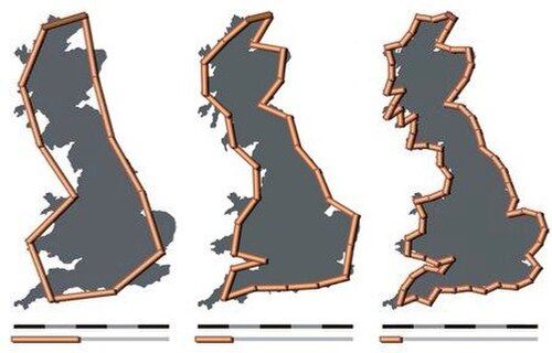 britain fractal coastline combined