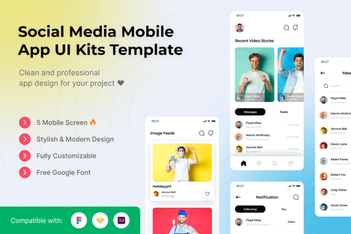 Social Mobile App UI Figma Template