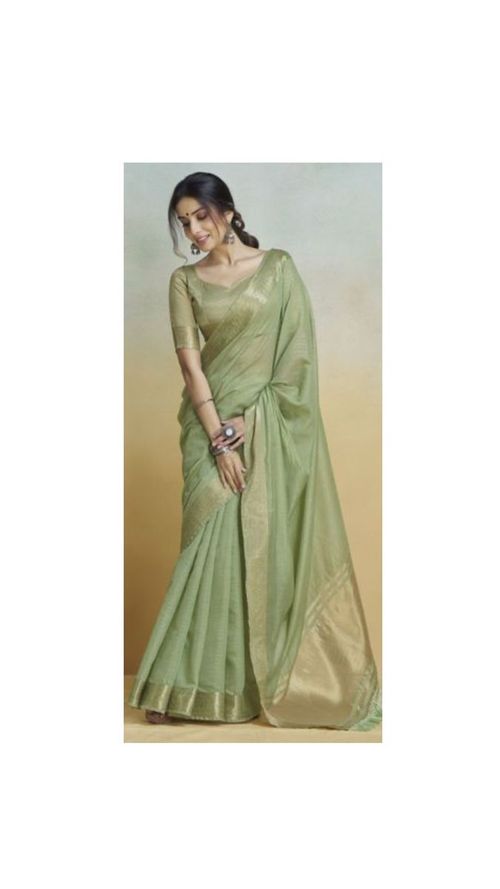 Pastel Green Saree look 💚👁️👄👁️ in 2025 | Saree look, Trendy blouse designs, Saree color combinations