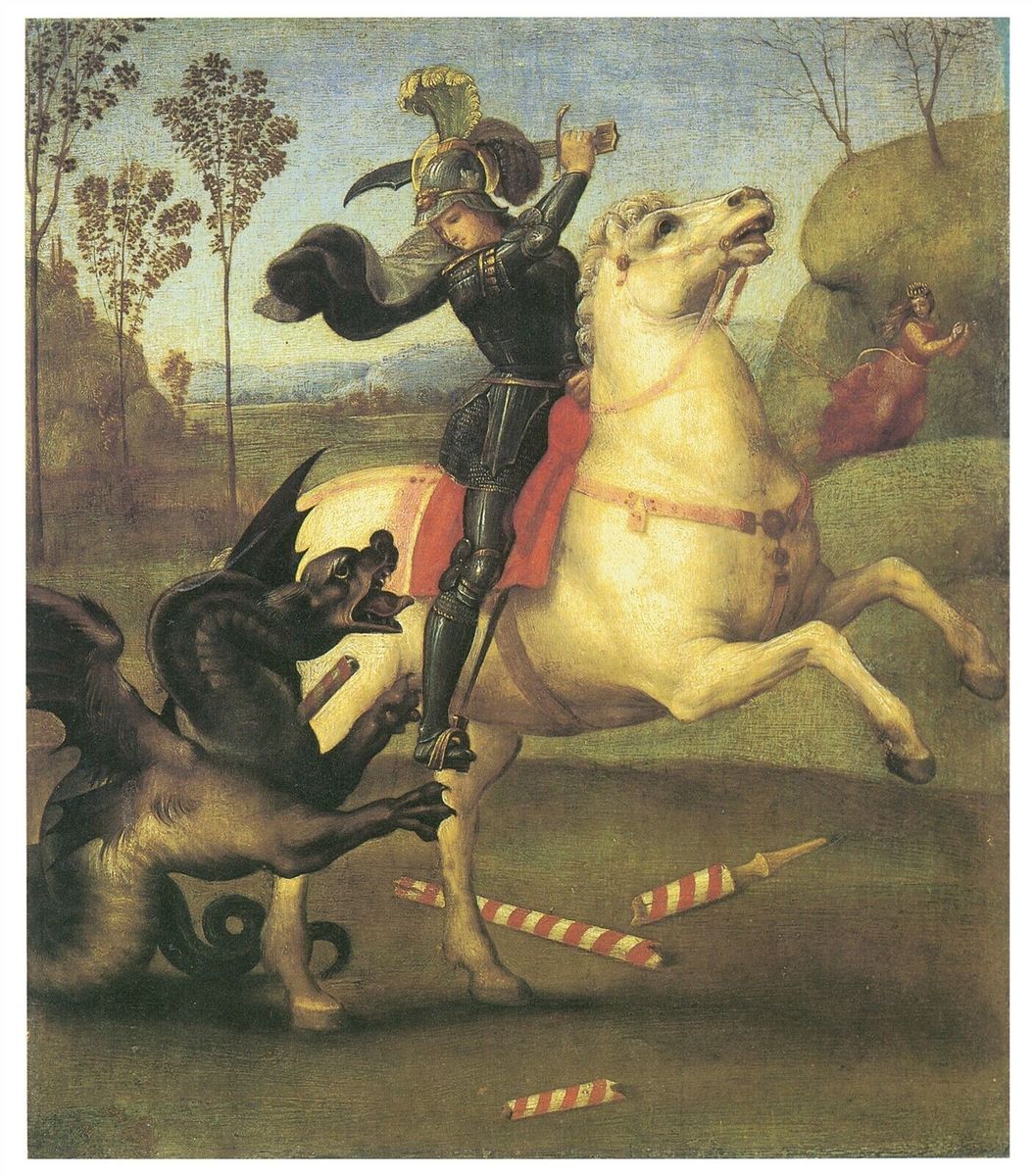 St. George and the Dragon 1505 Raphael Classical Great Art Painting Print 24x36 | eBay
