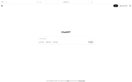 ChatGPT user interface Aug 25, 2025