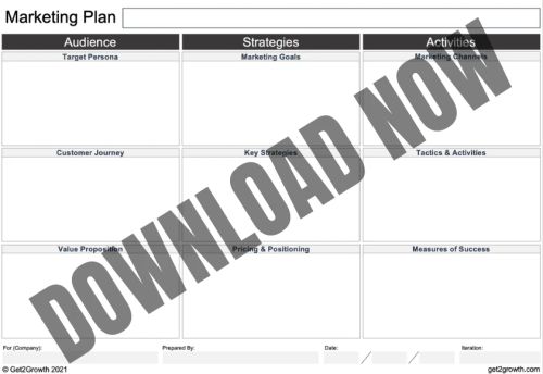 One Page Marketing Plan Template Download