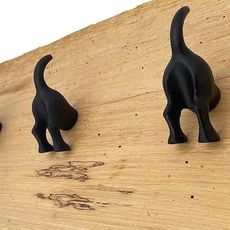 Antique Hardware Depot – 3.5” Dog Tail Hook - Animal Farmhouse Style Kitchen Hook – 3.5 in Rustic Iron Hook for Cups, Towels, Utensils - Includes All mounting Hardware – KB125- Qty (2)