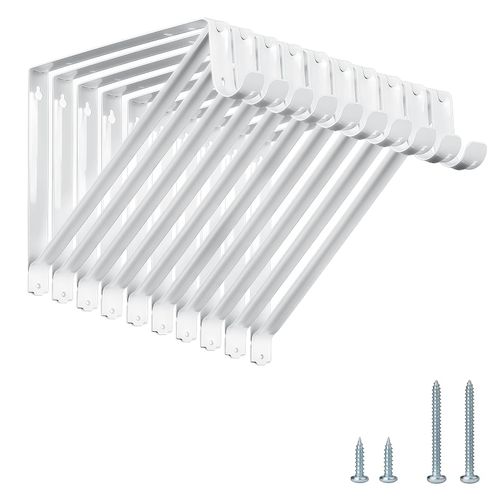 KOVOSCH 10 Pack Heavy Duty Closet Shelf & Rod Brackets, Wall Mounted Closet Shelf Brackets, 11 x 9.45 Inch Closet Shelf Br...