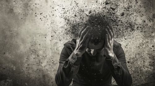 Abstract concept of person being depressed and stressfull