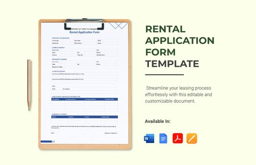 Rental Application Form Template in Pages, Word, PDF, Google Docs - Download | Template.net