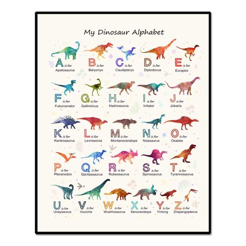 8x10inch Print, Dinosaur Alphabet Print, Dinosaur Wall Art, Toddler Room Decor, Dinosaur Gift for Kids, Alphabet Prints, A...
