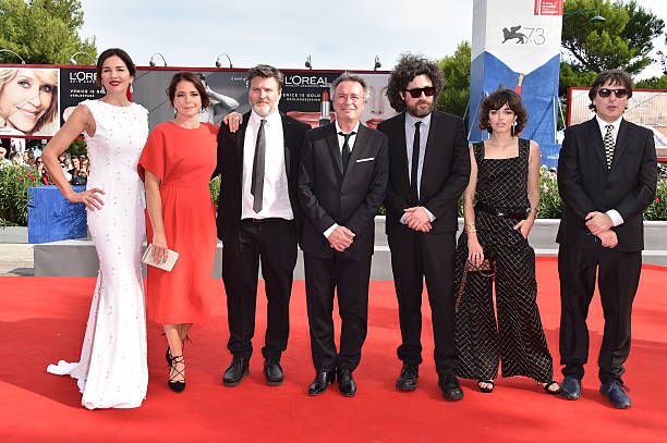 Andrea Frigerio, Nora Nava, Gaston Duprat, Oscar Martiney, Mariano Cohn, Belen Chavanne and Andres Duprat attend the premiere of 'The Distinguished...