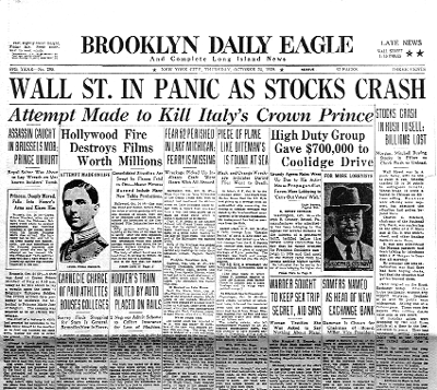 read my mind: 1929 Stock Market Crash