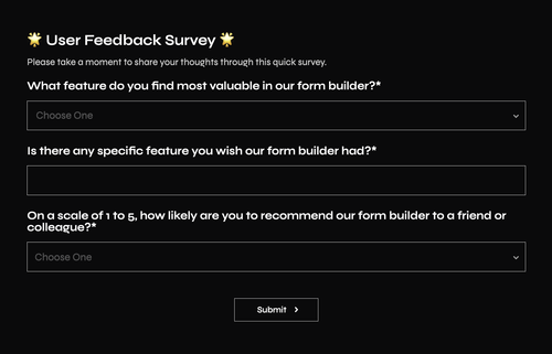 Dark mode web form