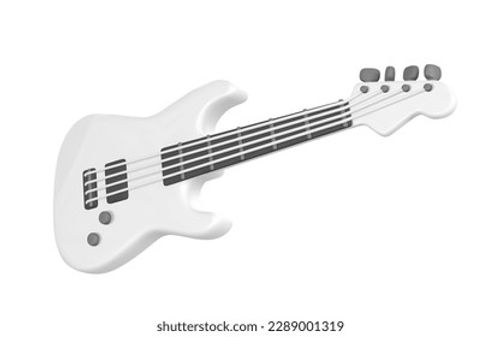 3d realistic electric guitar for music concept design in plastic cartoon style. Vector illustration. Stock Vector