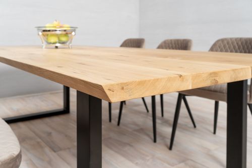 angel cut solid wood tabletop