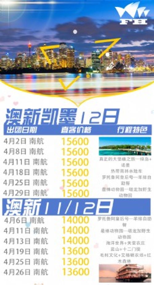 澳大利亚旅行团期海报