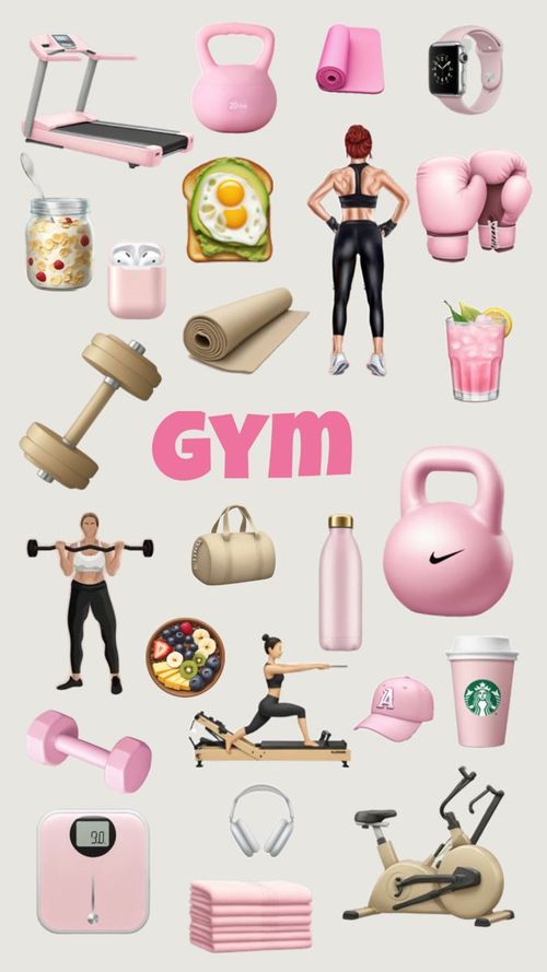 the gym poster has many different things on it
