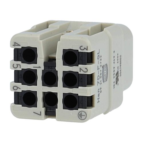 HAN 7D-F-QL
Connector Power Heavy Duty 7+Gnd FemaleInsert HAN 7D QUICK LOCK