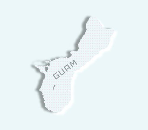 A map of Guam with a modern, minimalist design. Great for tourism, business and cartography.