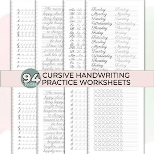 Cursive Handwriting Practice Worksheets Tracing Sheets Alphabet Tracing Cursive Tracing Pages Cursive Writing Improve Handwriting