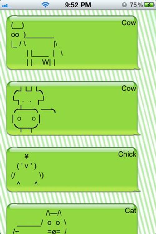 an iphone screenshot showing the text and symbols for different types of electrical devices, including two