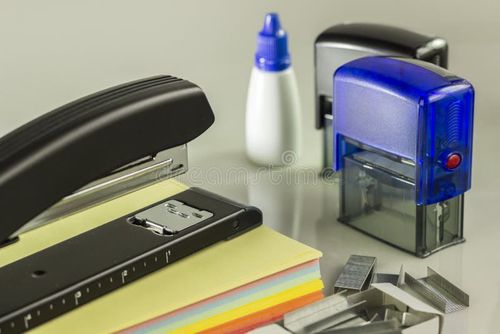 Office supplies, stamps and staplers. Office supplies stock images, royalty-free photos and pictures
