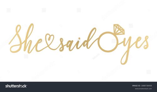 She said yes golden lettering sign. Modern calligraphy for banner, bridal shower or engagement party invitation. Vector illustration. Stock Vector