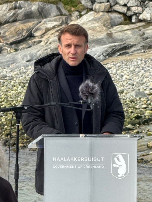emmanuel macron in nuuk greenland in 2025