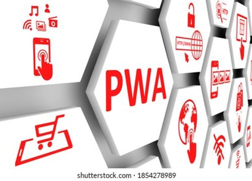 PWA concept cell background 3d illustration Stock Illustration