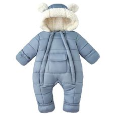 Srkrando Baby Boy Puffer Snowsuit Jacket Toddler Girl Fleece Jumpsuit Size 0-6 Month Coat
