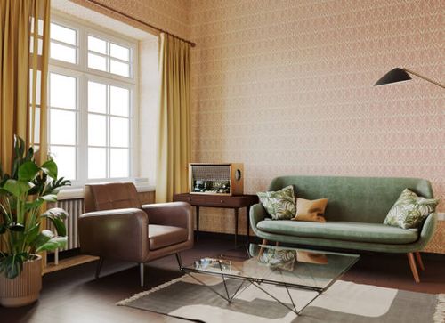 retro home interiors 1950s. - 1970s living room stock pictures, royalty-free photos & images