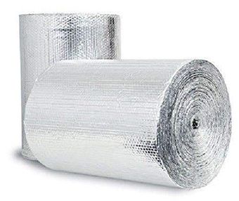 US Energy Products Double Sided Reflective Heat Radiant Barrier Aluminum Foil Insulation (1/4 Thick R8 Double Poly-Air) Roll: Walls Attics Air Ducts Windows Radiators HVAC Garages + More (24" x 25')