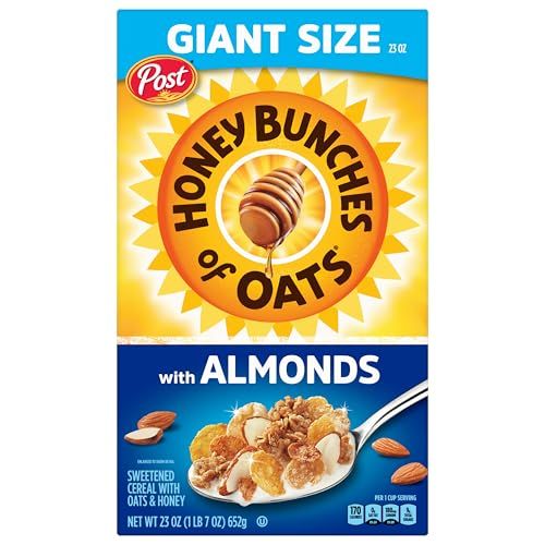 Honey Bunches of Oats with Almonds, Heart Healthy, Low Fat, made with Whole Grain Cereal, 23 Ounce (B07VBFPR4F) Amazon Price History, Amazon Price Tracking