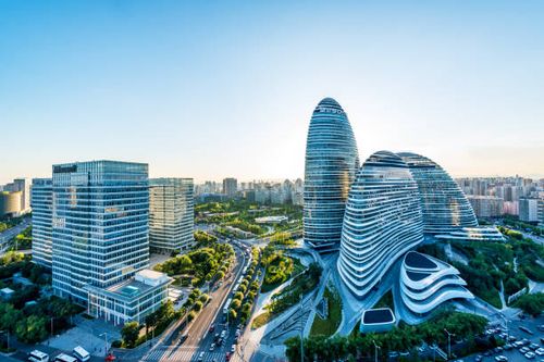 wangjing soho in beijing, china - beijing stock pictures, royalty-free photos & images