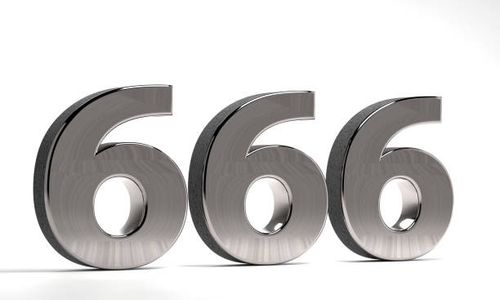 number 666 made of steel on a white background. 3D render. number 666 made of steel on a white background. 3D render. number 666 stock pictures, royalty-free photos & images