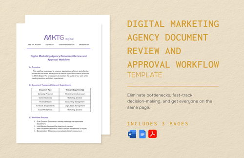 Digital Marketing Agency Document Review and Approval Workflow Template in Word, PDF, Google Docs - Download | Template.net