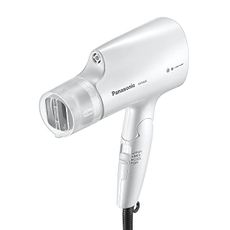 Panasonic nanoe Compact Hair Dryer with Oscillating Quick Dry Nozzle for Healthier-Looking Hair, Folding Blow Dryer for Travel and Home, 3 Airflow Hairdryer Settings - EH-NA2C-W (White)