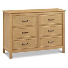 Davinci Charlie 6-Drawer Baby Dresser - Wooden Double Chest of Drawers for Kids, Boys and Girls - Multi-Purpose Storage Dresser for Bedroom, Nursery, Living Room & Hallway, Easy to Assemble - Honey