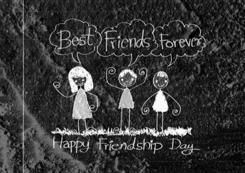 Happy Friendship Day and Best Friends Forever on wall texture ba - Photo, Image