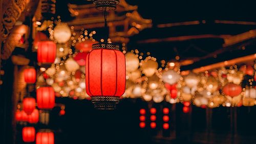 春节夜下灯笼喜庆春节风图片下载