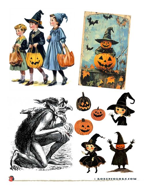 Free Public Domain Halloween Vintage Clip Art