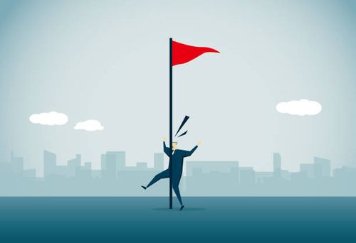 tripping - red flags stock illustrations