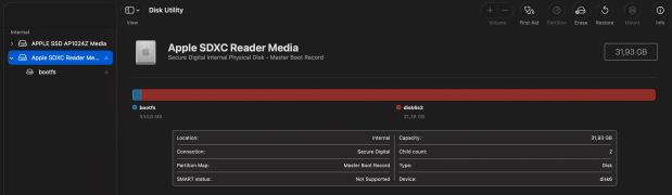 Écran de l'Utilitaire de disque