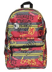 Harry Potter Hogwarts of Witchcraft and Wizardry Alumni Patch Gryffindor Allover Print Backpack Book Bag