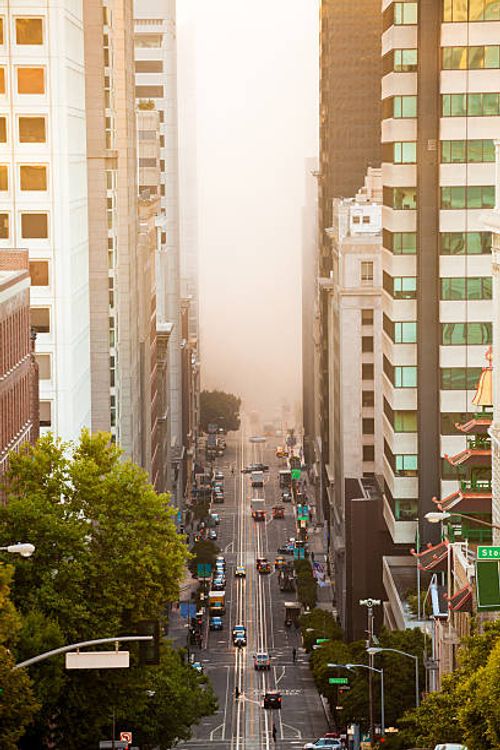 Streets of San Francisco at Morning, California Streets of San Francisco up and down the street of san francisco stock pictures, royalty-free photos & images