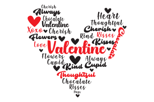 Valentine Word Art SVG Typography Graphic Crafts By Creative Design