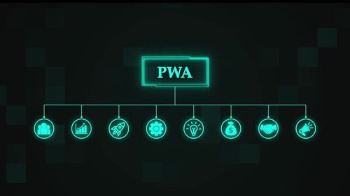 PWA Progressive Web App concept. Interface technology, the future of user experience, journey and technology concept, digital screen interface 4K