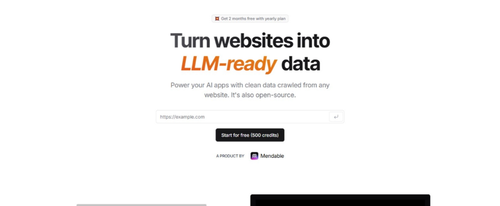 FireCrawl：开源 AI 网络爬虫工具，自动爬取网站及子页面内容，预处理为结构化数据