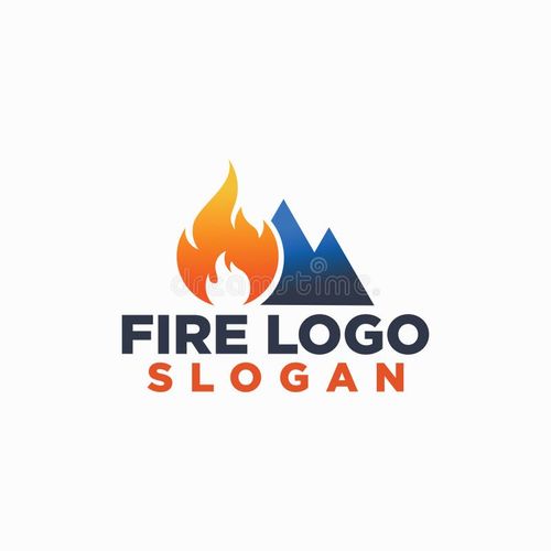 Fire and mount logo concept, firefighters logos, outdoor safety icon design vector. Fire safety logo vectors