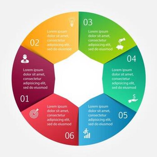circle element for infographic. Template for cycle diagram, graph, presentation and round chart. Business concept with 6 options, parts, steps or processes. Abstract background. vector
